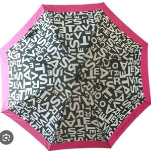 2012 Victoria's Secret Umbrella NWT Limited Edition Graffiti black white pink